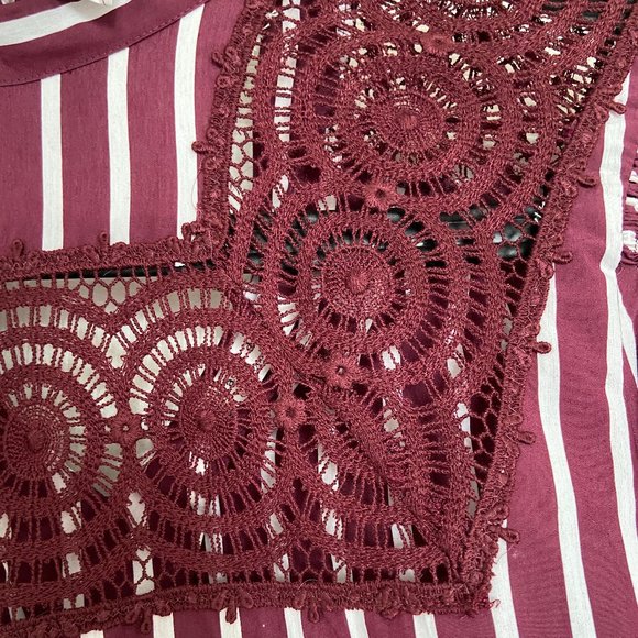 Sandro stripe shirt top with lace - Picture 4 of 4